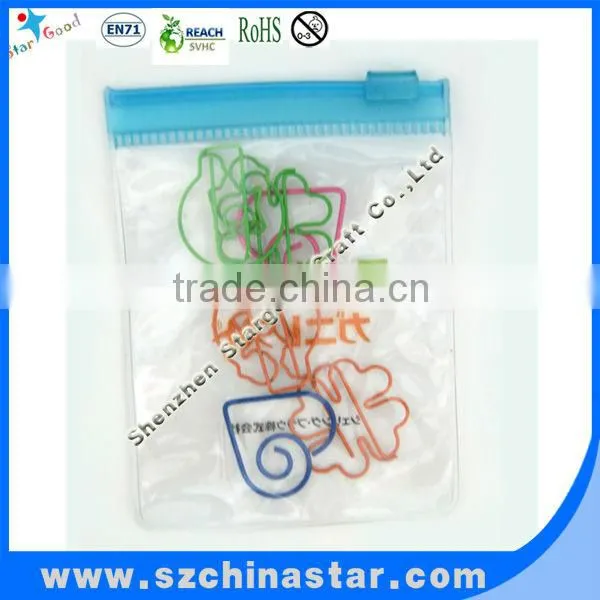PVC zipper bag with printing paper clip