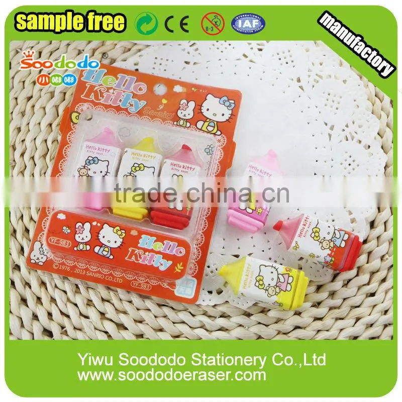 china supplier blister card packing eraser sets
