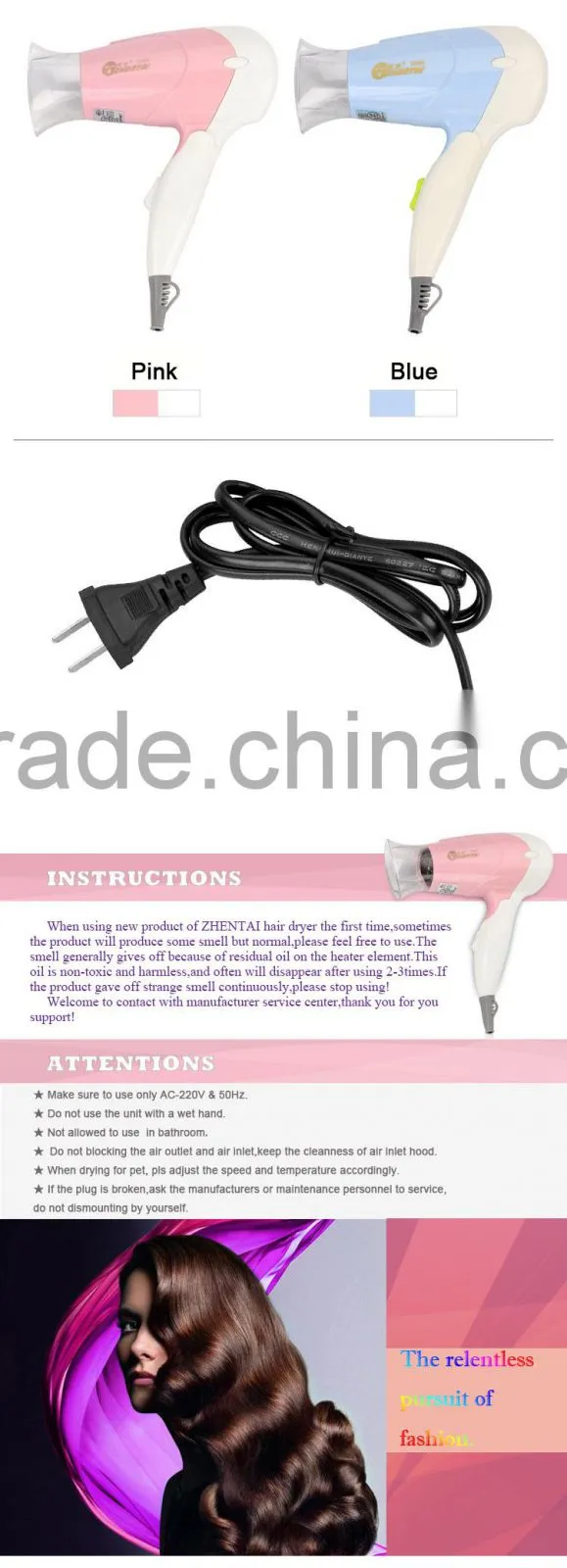 Cheap Price Foldable Mini Hair Dryer with Travel