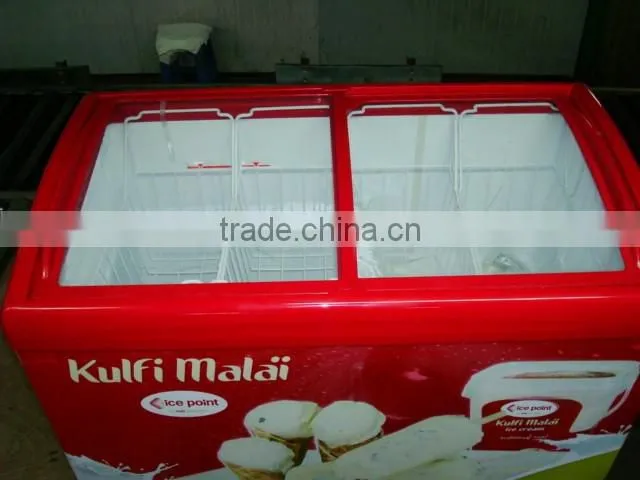 158L Glass Door Commercial Chest Freezer showcase for sale
