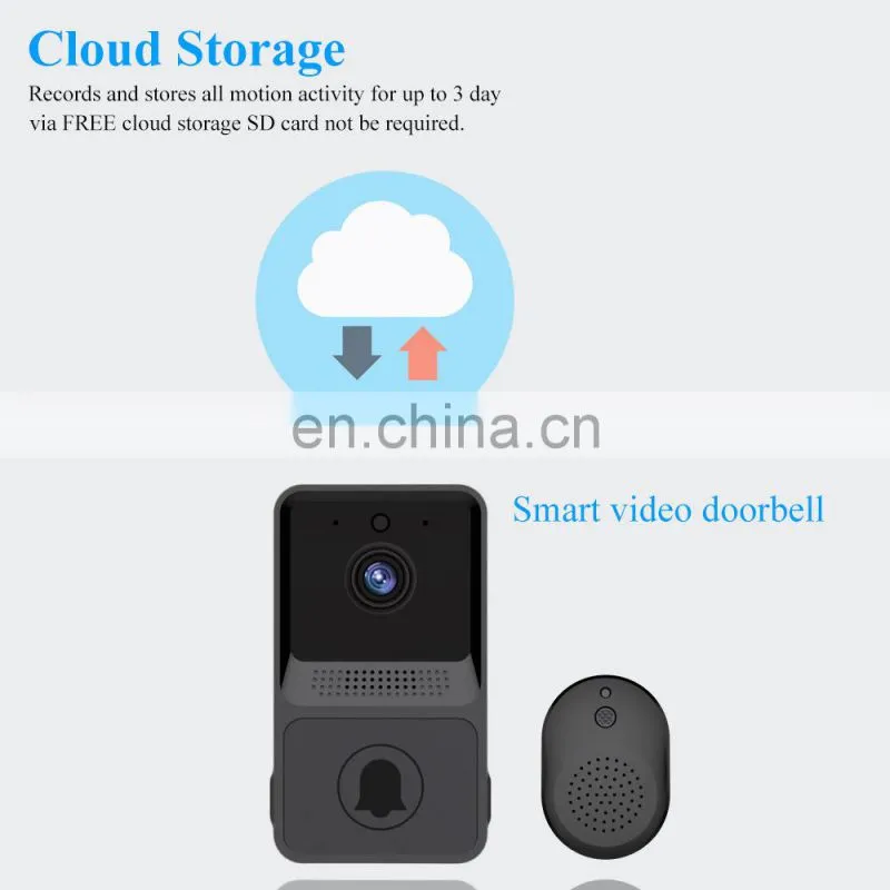 Hot Selling New T2 Z20 720P Two Way Audio Night Vision Wifi Wireless Smart Doorbell Chime Ring Doorbell Camera Video Doorbell