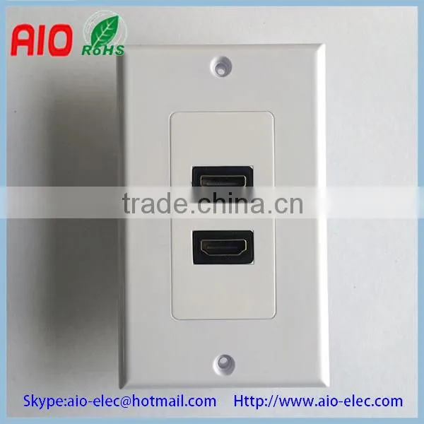 2 Port White 2.5 Ghz Standard High-Performance F type Connector Wall Plate