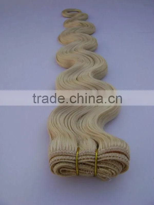 100% unprocessed russian hair weft/hair weaving