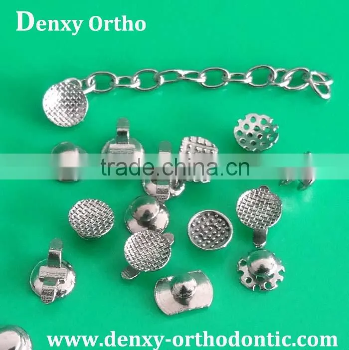 Orthodontic bondable lingual button mesh base lingual button