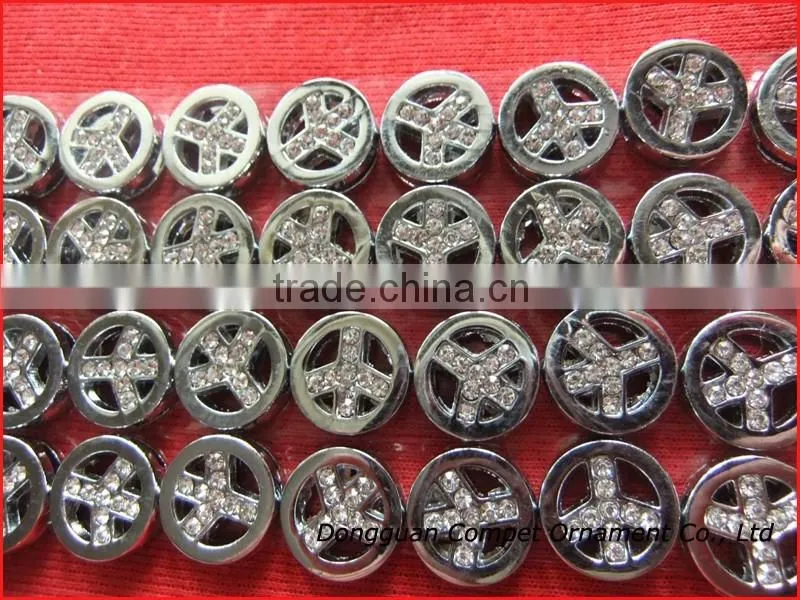 High quality direct sales alloy jewelry DIY peace symbol charm sliders