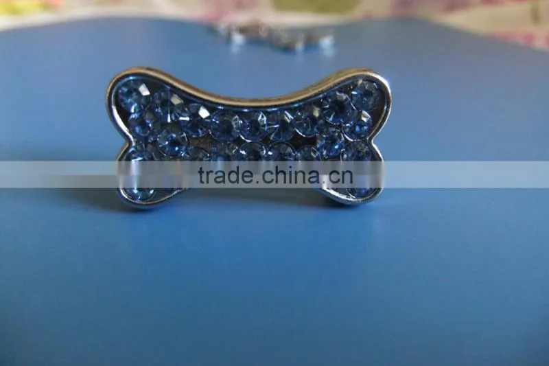 Compet Produce 10mm Rhinestone Promotional Gifts Zinc Alloy Slide Bone Charms for Dog Collars & Human Bracelets