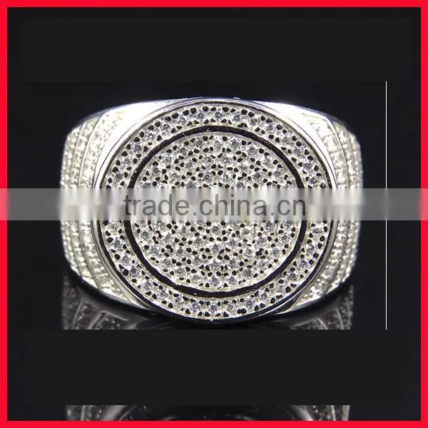 2015 bling micri pave cz big gold ring designs for men