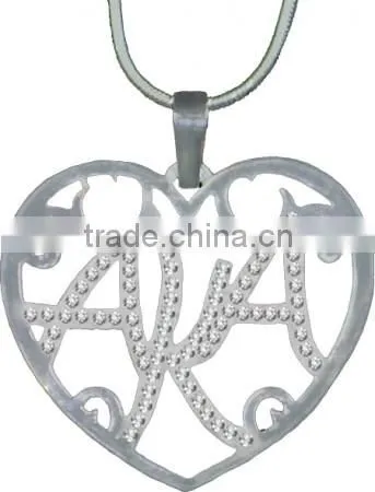 AKA Sorority greek letter heart neckalce Jewelry