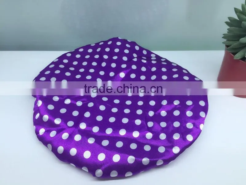 dot printed shower cap