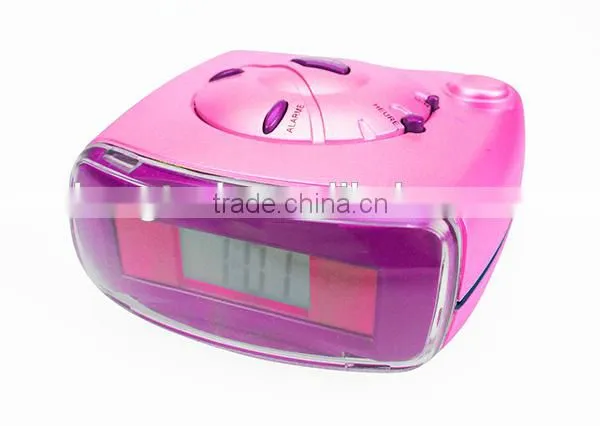 Very Cheap Factory Price Cute Pink LCD Display Alarm Clock
