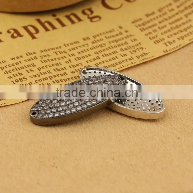 CZ6521 Wholesale mirco cz pave oval bracelet charm connectors