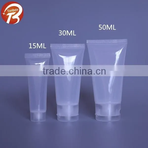 15ml 30ml 50ml PVC clear plastic tube for body lotion, and cosmetic tubes packaging