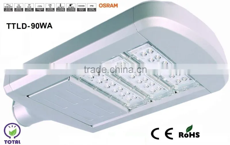 SOLAR LED STREET LIGHT,MODULAR 90W LED STREET LIGHT BY OSRAM LED with CE certificate