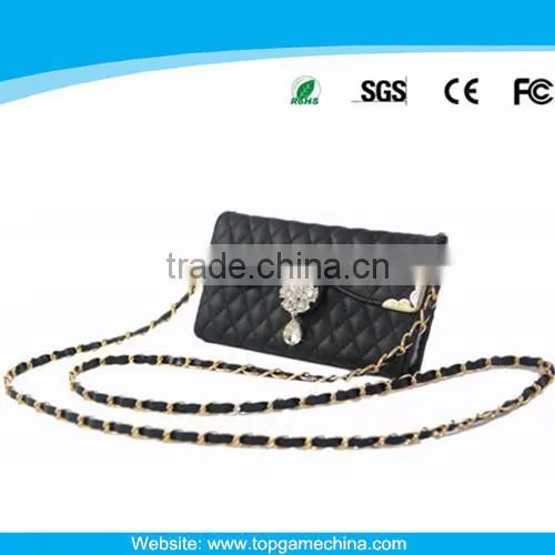 Cheap mobile phone case for iphone 6 diamond case with chain