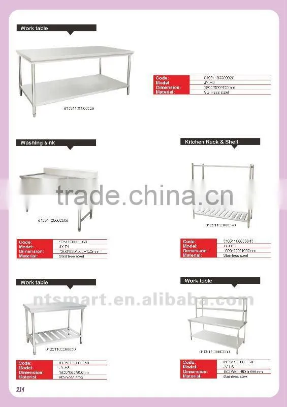 Stainless Steel Work Table with Top Shelf