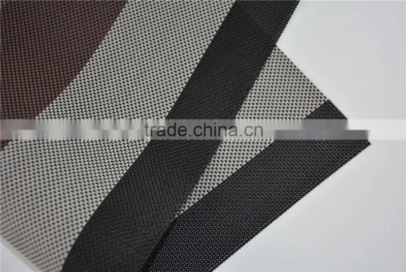 High quality dark color black with brown PVC strip placemat table mat home decoration