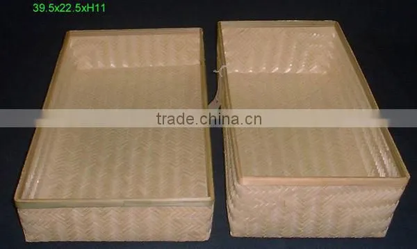rectangular natural bamboo box