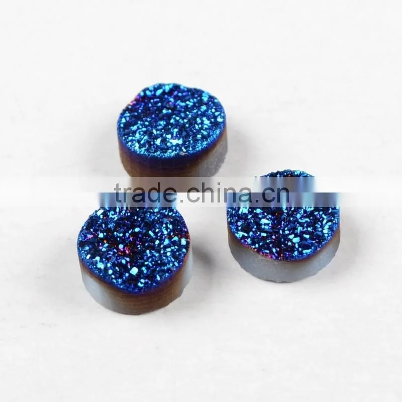 Cheap 10mm Round Purple Mauve Druzy Stones Cabochon Flat Back From Manufacture