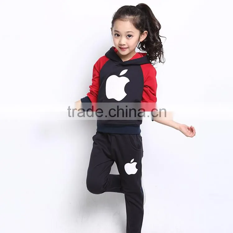 China hot sale factory free design cotton long coat &pants girl suit