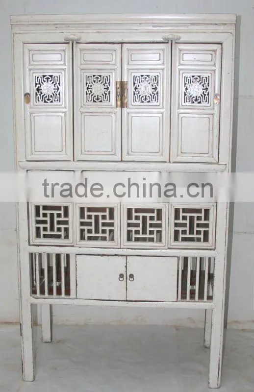 chinese antique white big cabinet