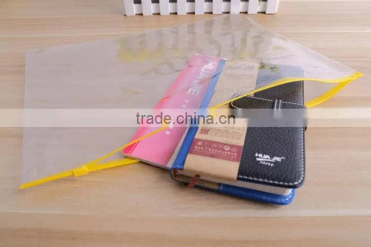 Clear pp cover plastic waterproof slide zip document holder