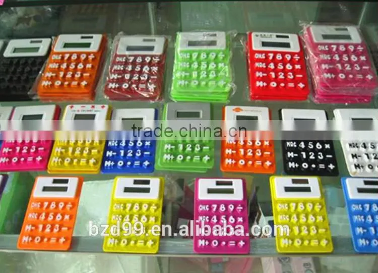 Promotion Calculator Gift Mini Silicone Porket Solar Power Calculator / Logo Customized OEM Electronic Manufacturer