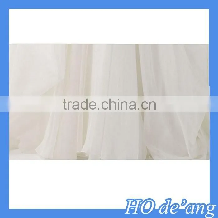 HOGIFT Simple word shoulder sexy lace wedding dress,Printed Flowers Luxurious Long Train Wedding Dress