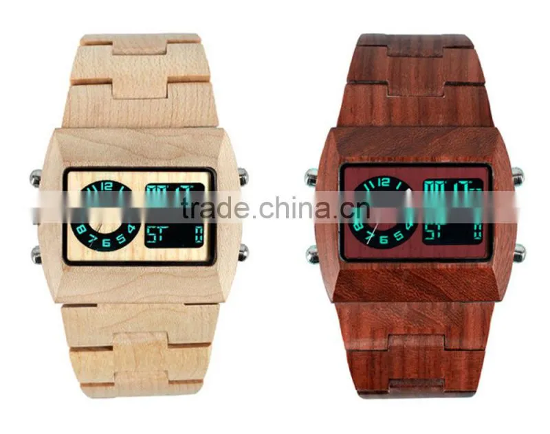OEM/ODM Watch Factory Wooden Material Simple custome Digital Watch