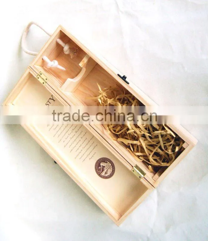 wooden wine box with holder