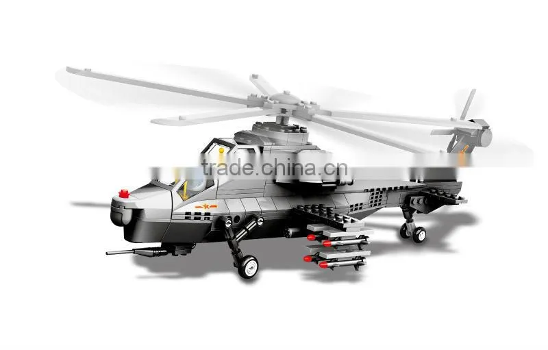 WZ-10 GUNSHIP helicopter solid building plastic butcher block