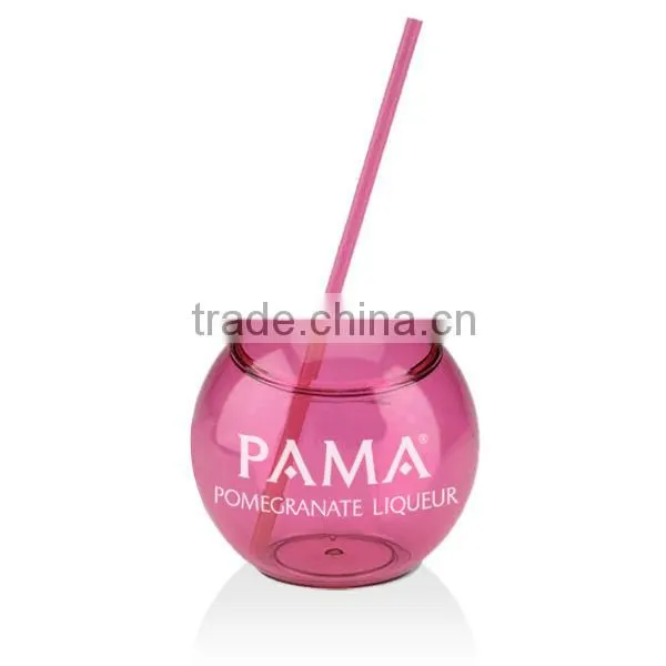 400ml/14oz BPA free ball shaped cup with straw