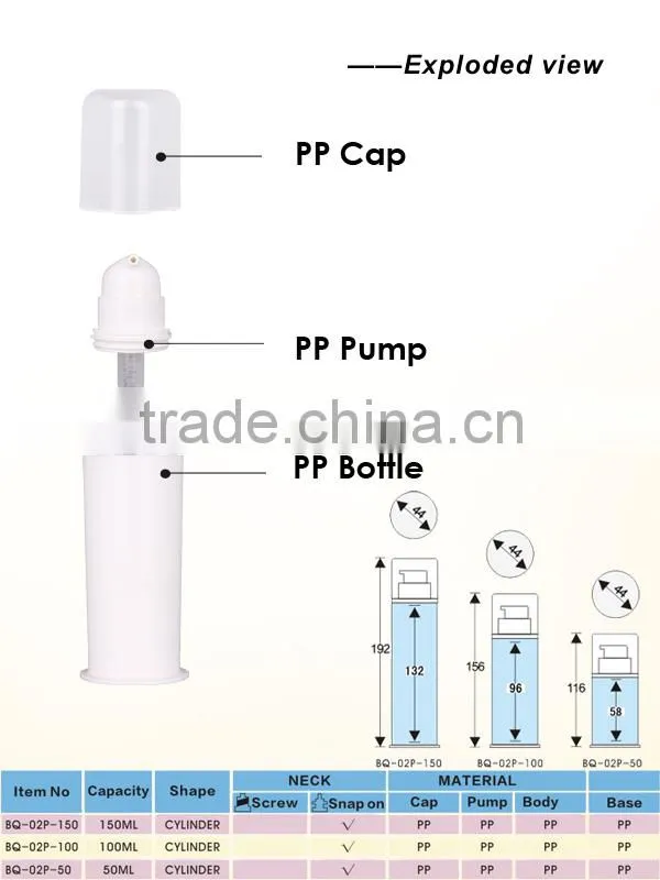PP bottle cosmetic for skin care