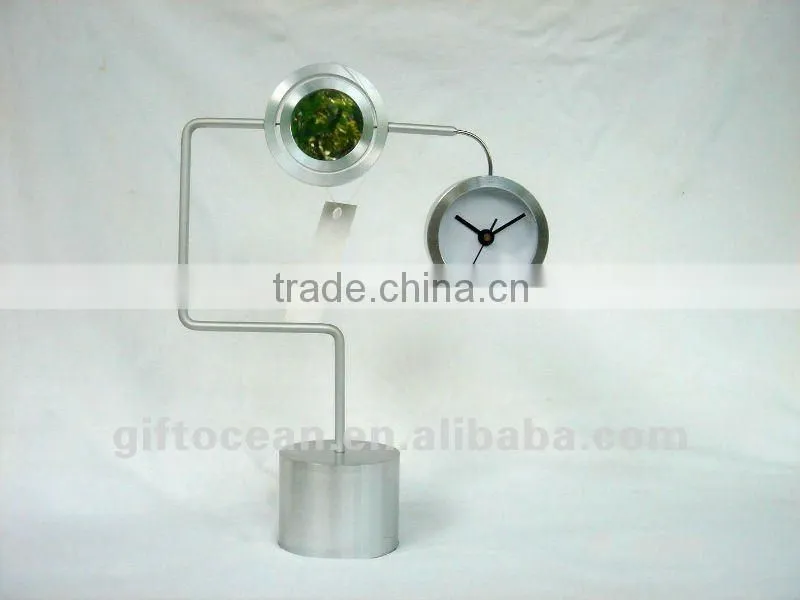 aluminum art metal desk clock, crafts aluminum clock