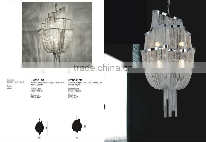 Metal Decorative Aluminium Silver chain chandelier LC20031