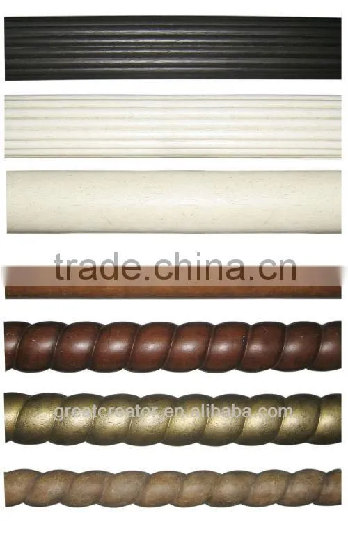 High Quality 2"Dia (50MM) Victorial Gold Round Smooth Wooden Curtain Rods (Poles); Accessories; Window Drapery Hardwares