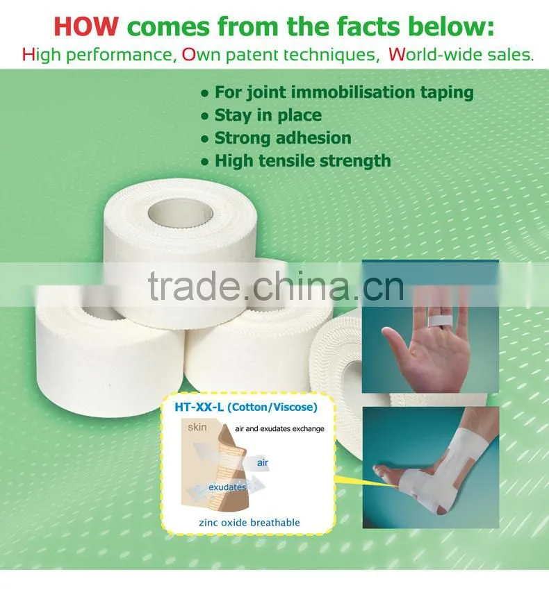 Wholesale Strapping Athletic Rayon Taping Tape Tears Rigid Cotton Sport Bandage Tape