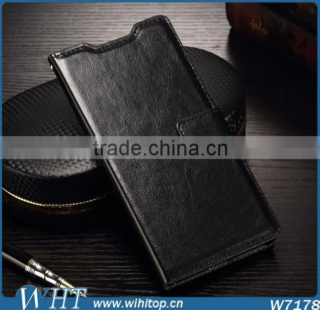 New Products Crazy Horse Skin Leather Wallet Case for Sony Xperia Z5