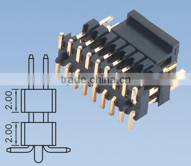 Pitch: 1.27mm SMT Type Pin Header With Cap Double Row Double Body H=1.6