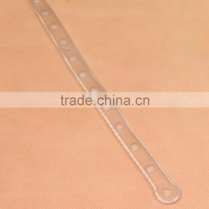 Flexible plastic transparent custom clip strip/hanger strip