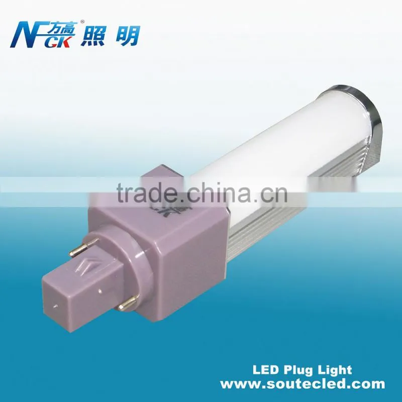 Shenzhen led factory Soutec DC12V Horizontal G24 9w SMD Plug LED light replace 20w cfl light