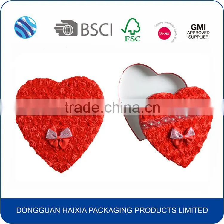 Custom Cardboard Paper Red Heart Shape Gift Box
