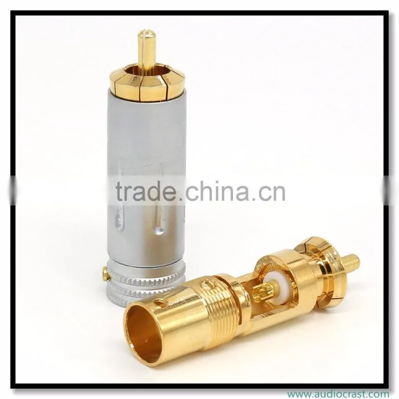 Audio Gade OEM Gold Plated Screw Locking RCA Audio Plug 10MM Cable RCA Connector