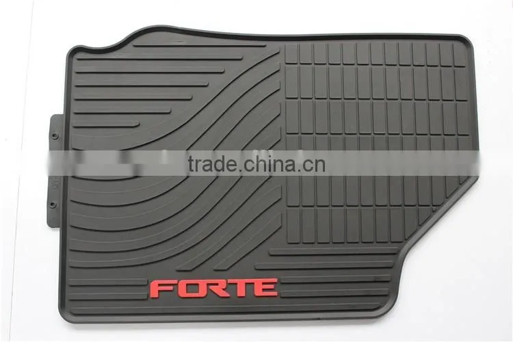 Custom Fit All-Weather Car Floor Mat for Kia Forte Models Select - Rubber (Black)