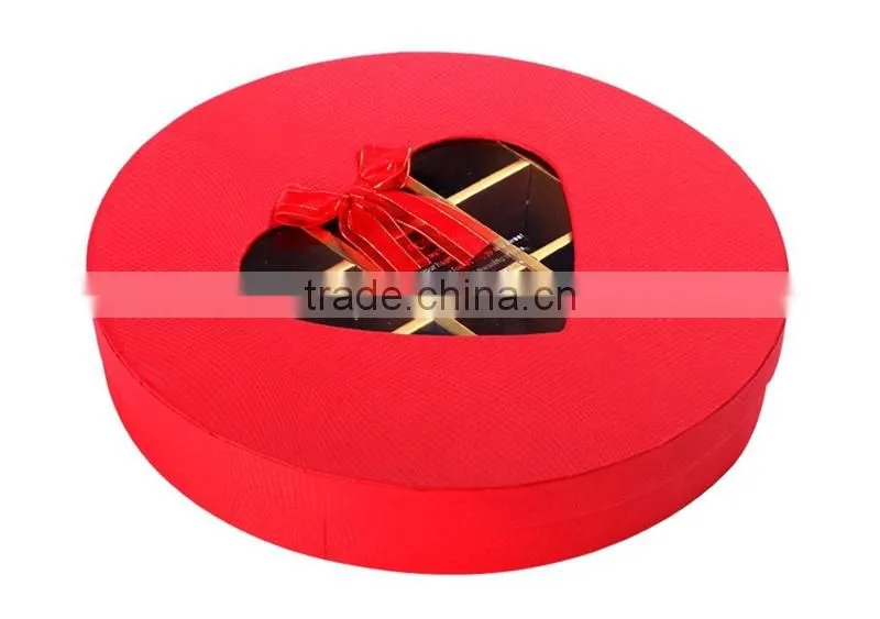 Set up ribbon cardboard packaging chocolate round box