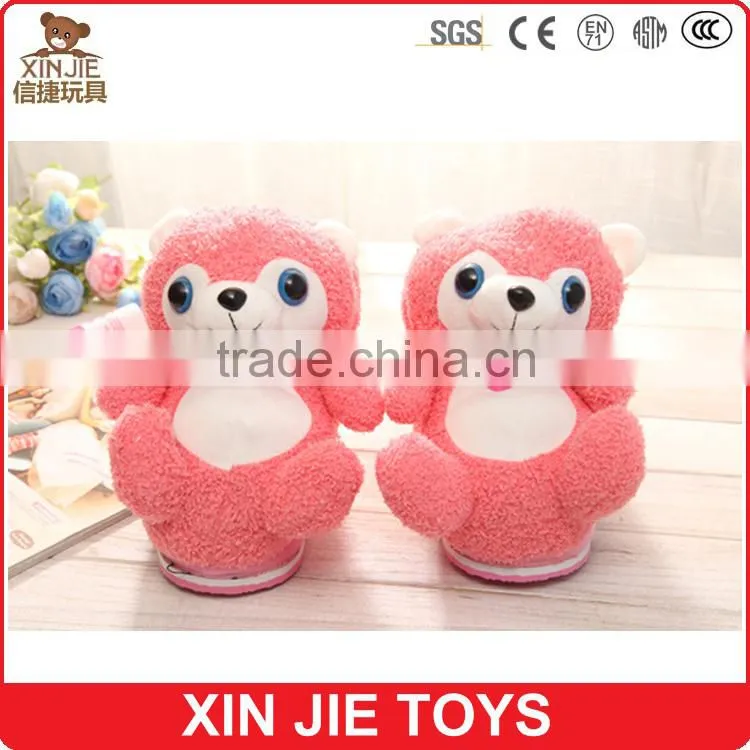 2015 newest plush bear slippers good quality plush slippers manufactuer winter warmly plush slippers
