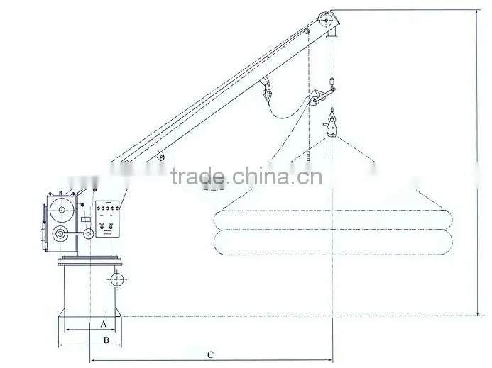 Single arm liferaft davit