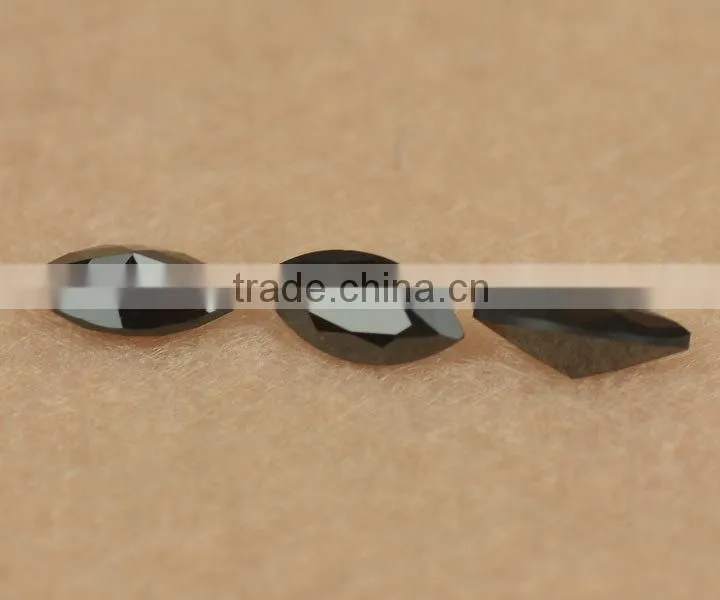factory price machine cut marquise shape nano black spinel stone for wax set jewelry