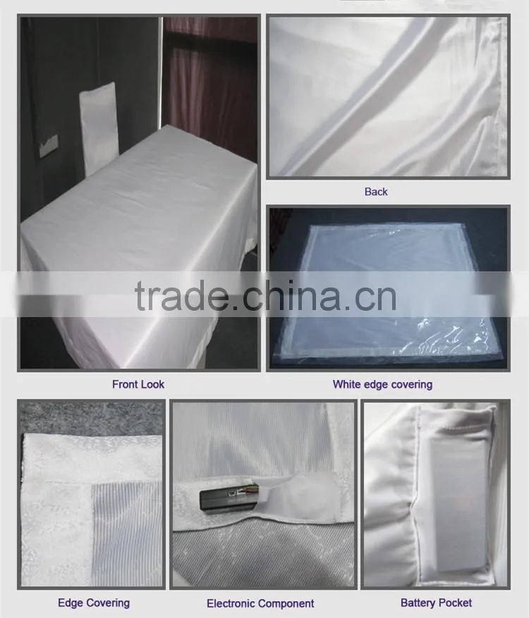 2015 optic fiber Luminous led lighted table cloth for wedding