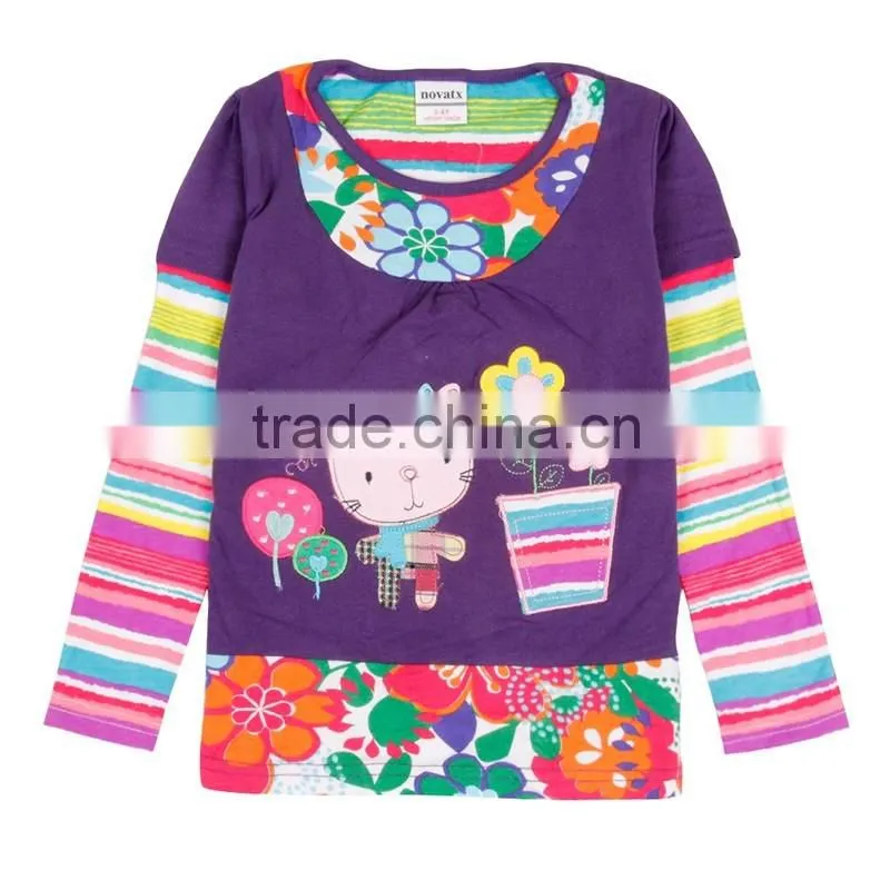 (F5717) 2016 new nova kids wear brand baby girls t shirts girls casual t shirts children clothes fashion kids clothes t shirts