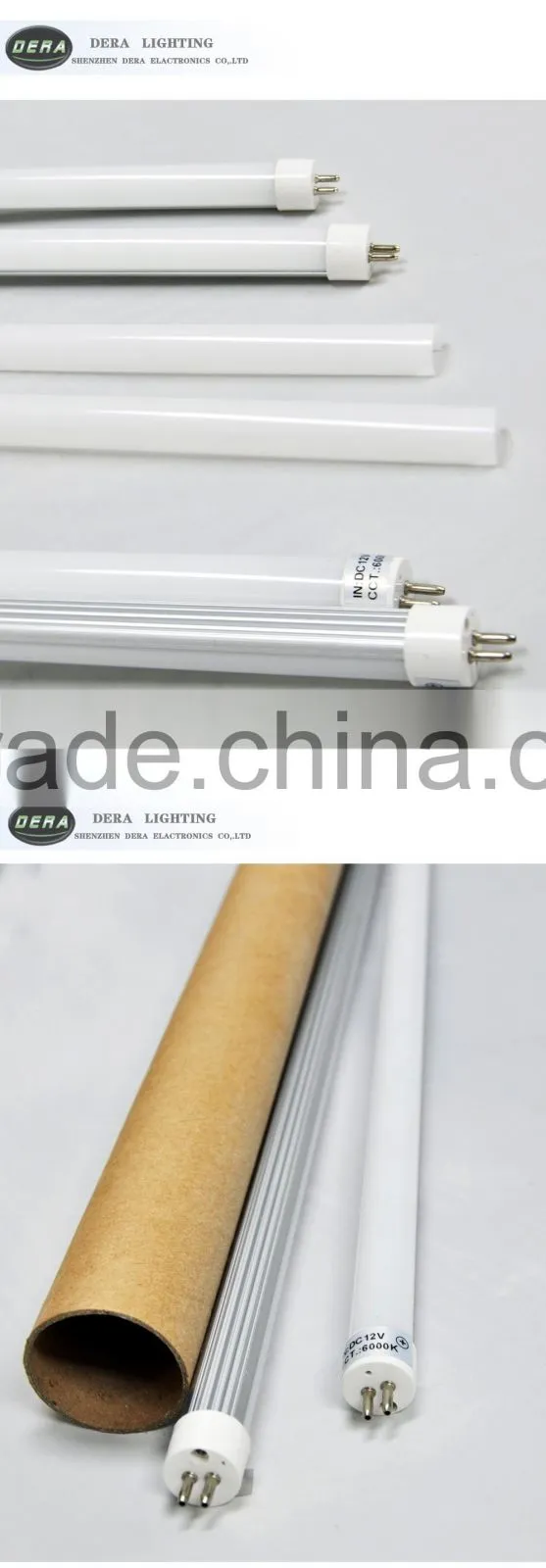 high lumen DC 12v 180degree t5 tube light housing parts 3w 225mm led tubes